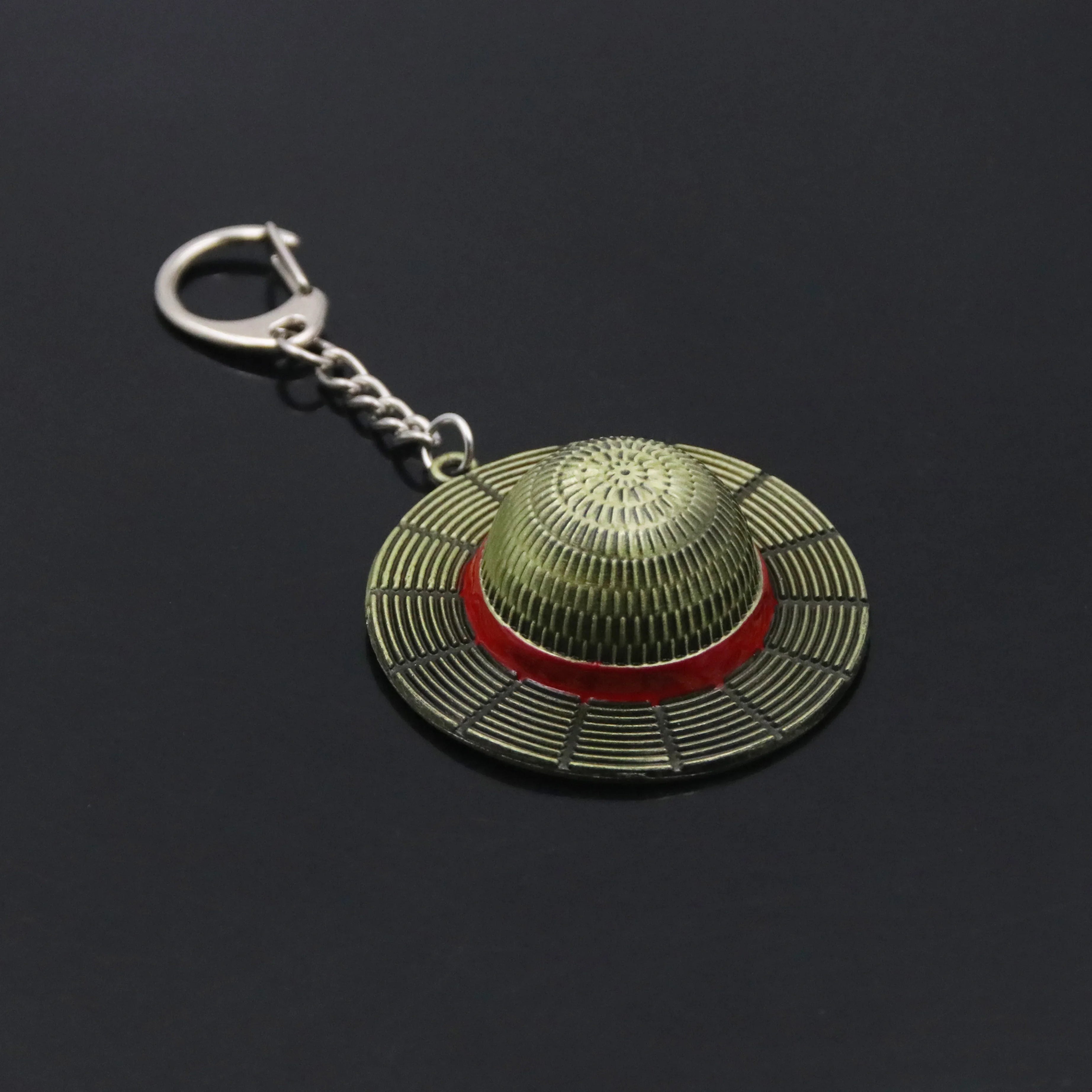 Straw Hat Metal Keychain