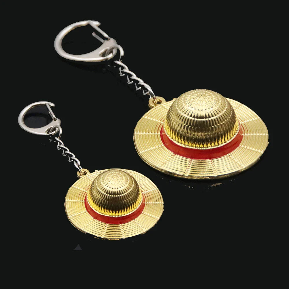 Straw Hat Metal Keychain