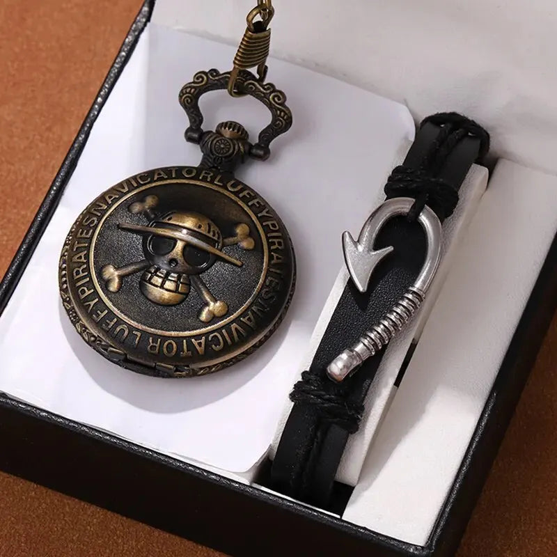 Retro Punk Pirate Captain Quartz Pocket Watch